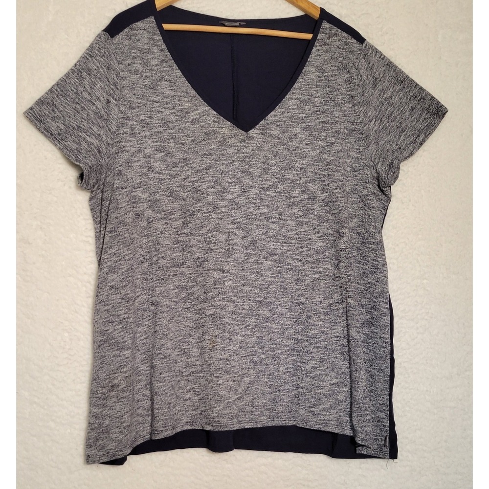 Eddie Bauer ‎ Women's Shirt Vneck Size 2XL Blue Activewear Athlete 0399